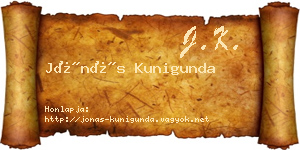 Jónás Kunigunda névjegykártya