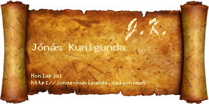 Jónás Kunigunda névjegykártya